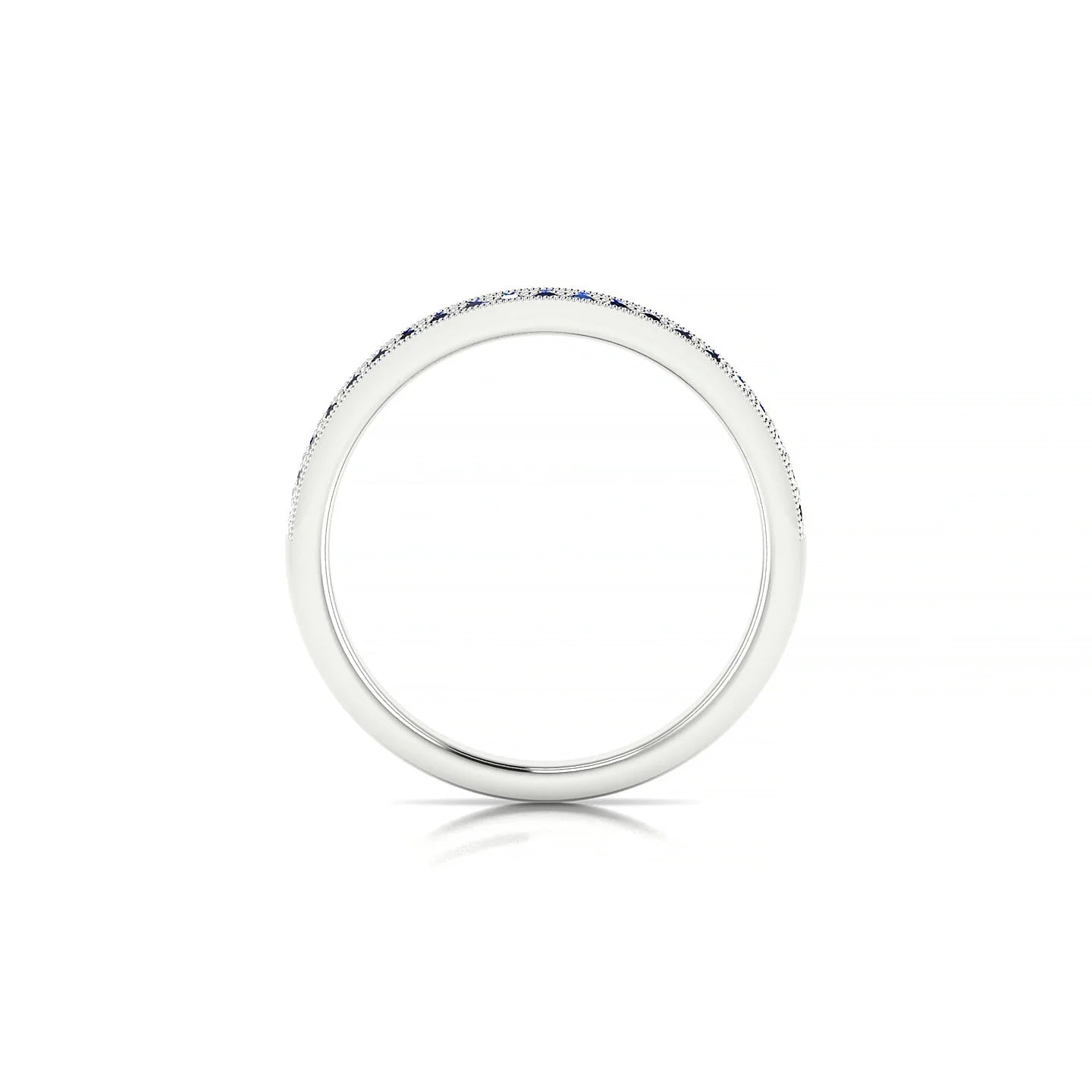Rhyme | 18k White Gold 1.3 mm Round Sapphire Ring