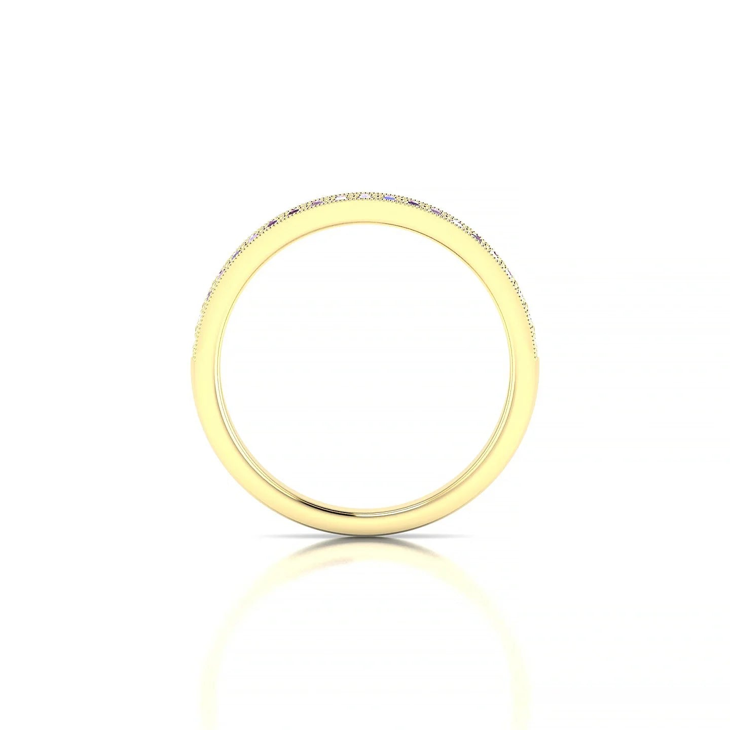 Rhyme | 18k Yellow Gold 1.3 mm Round Pink Sapphire Ring