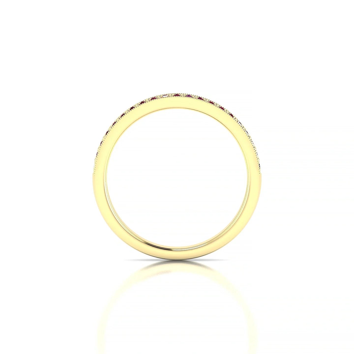 Rhyme | 18k Yellow Gold 1.3 mm Round Ruby Ring