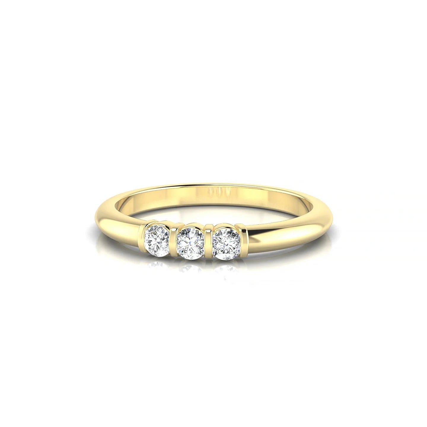 Ridge | 18k Yellow Gold 2.5 mm Round Diamond Ring