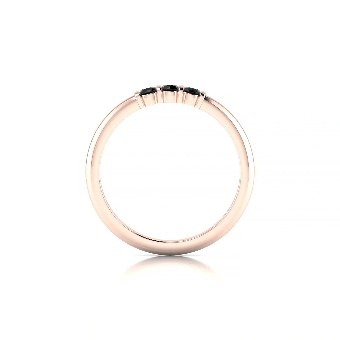 Ridge | 18k Rose Gold 2.5 mm Round Black Diamond Ring