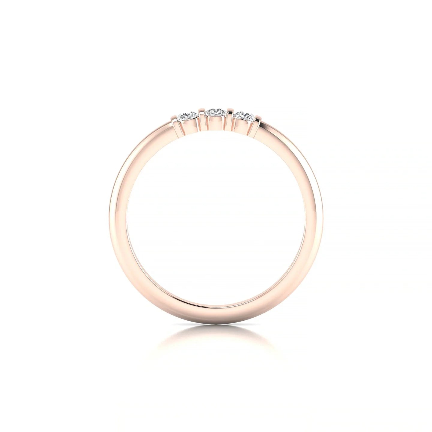 Ridge | 18k Rose Gold 2.5 mm Round Diamond Ring