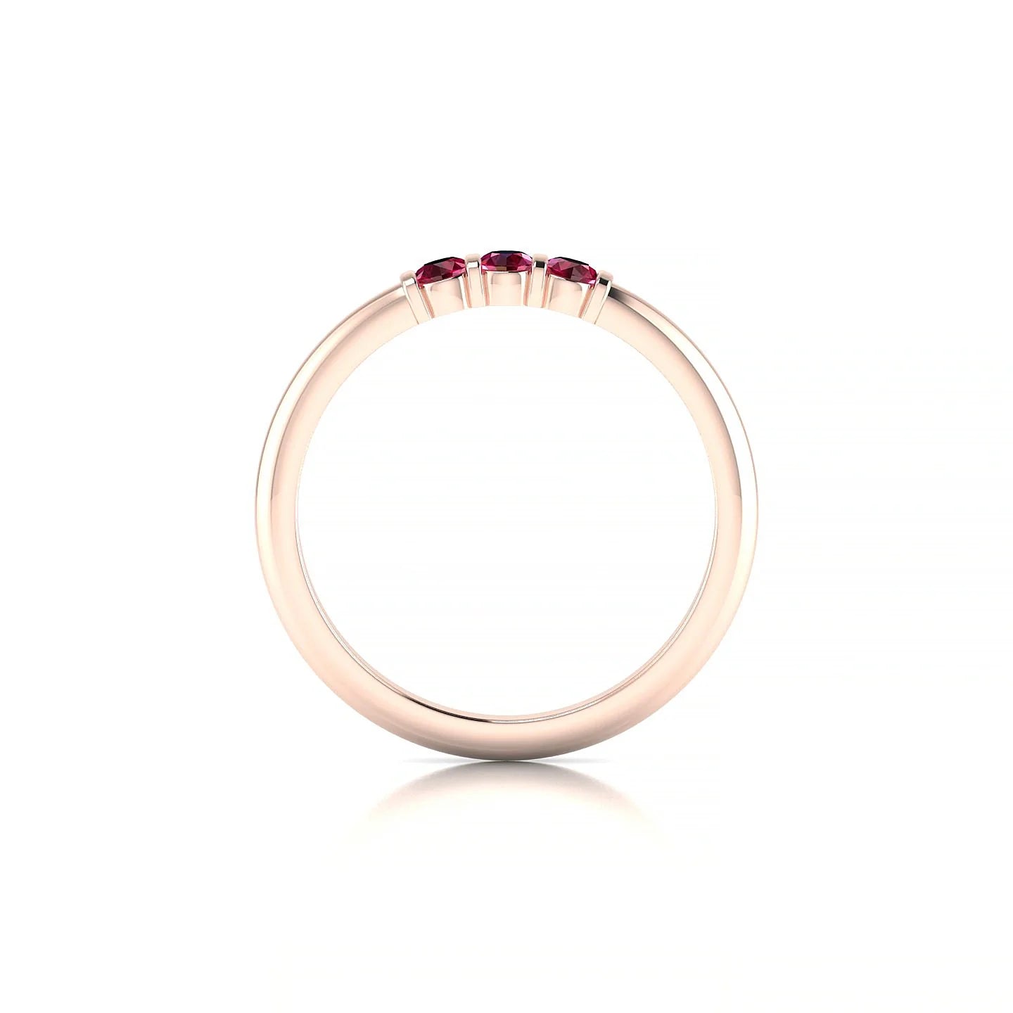 Ridge | 18k Rose Gold 2.5 mm Round Ruby Ring