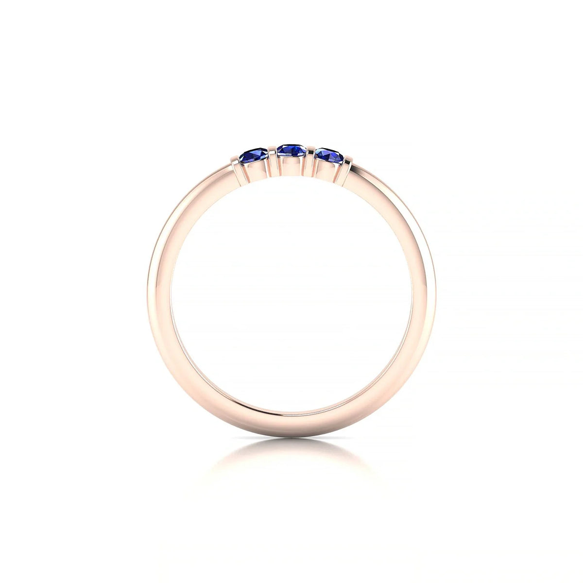 Ridge | 18k Rose Gold 2.5 mm Round Sapphire Ring