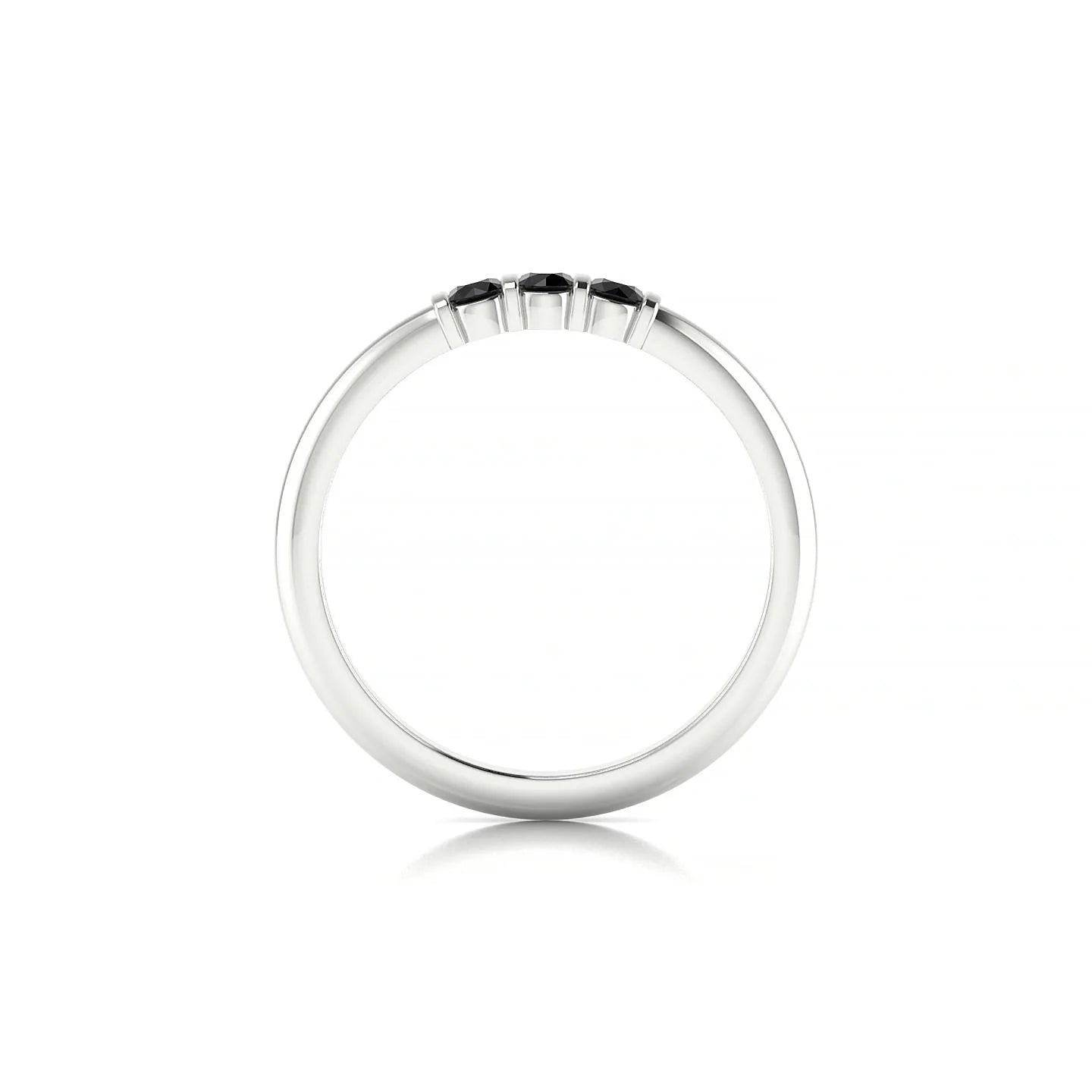 Ridge | 18k White Gold 2.5 mm Round Black Diamond Ring