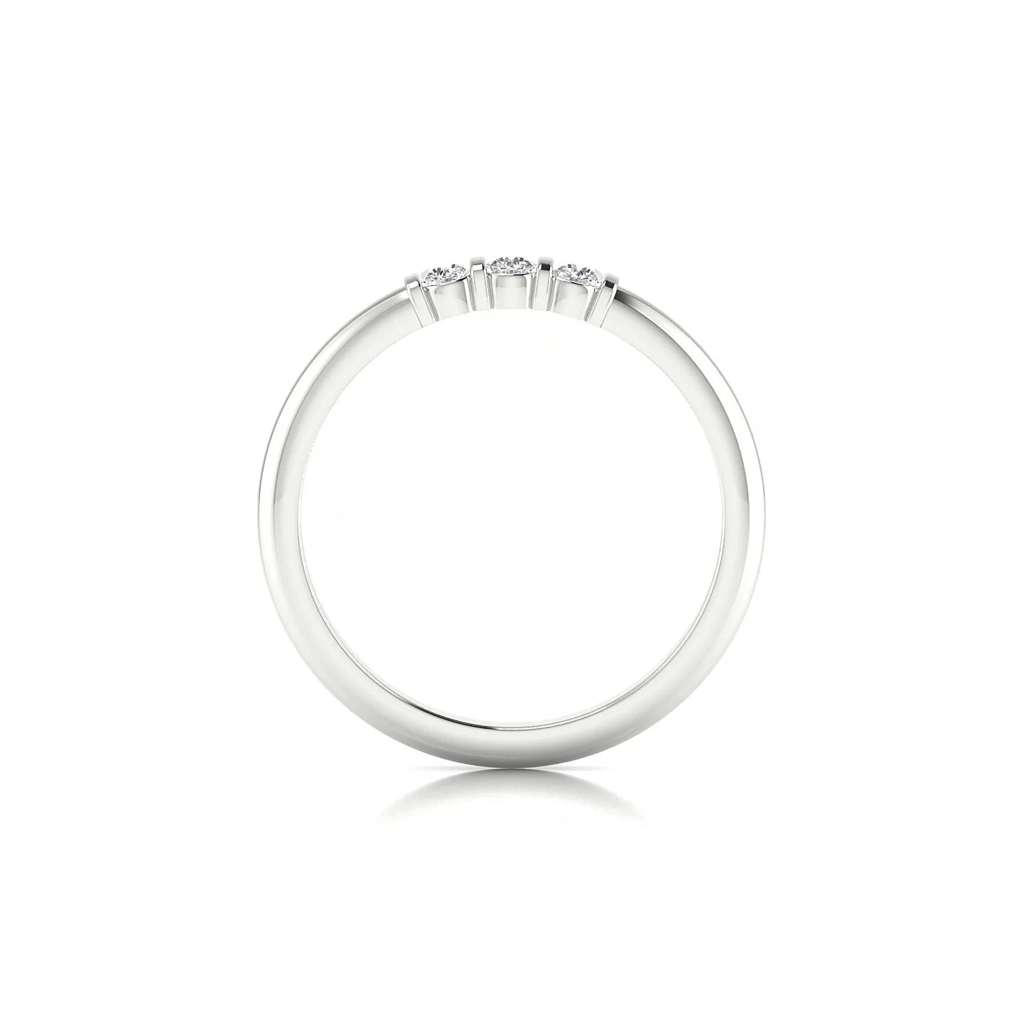 Ridge | 18k White Gold 2.5 mm Round Diamond Ring