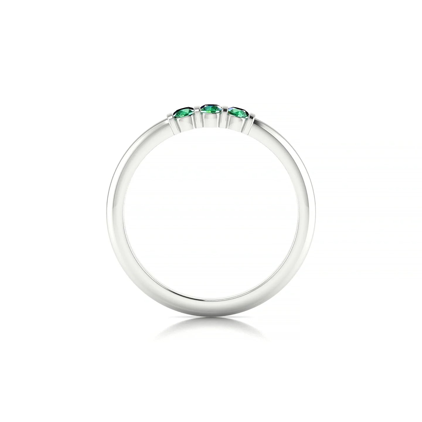 Ridge | 18k White Gold 2.5 mm Round Emerald Ring