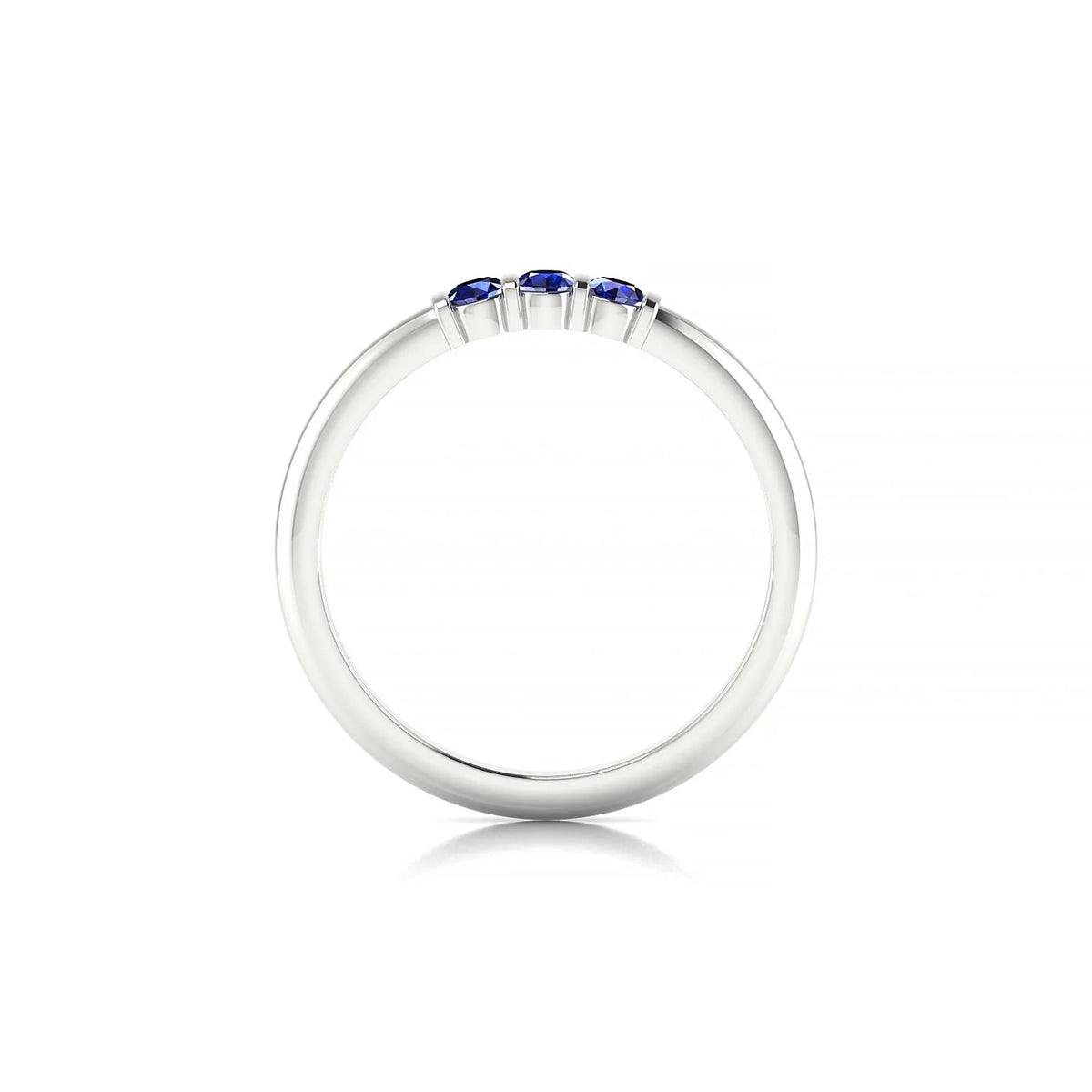 Ridge | 18k White Gold 2.5 mm Round Sapphire Ring