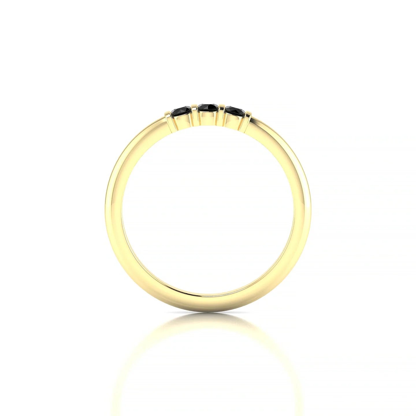 Ridge | 18k Yellow Gold 2.5 mm Round Black Diamond Ring