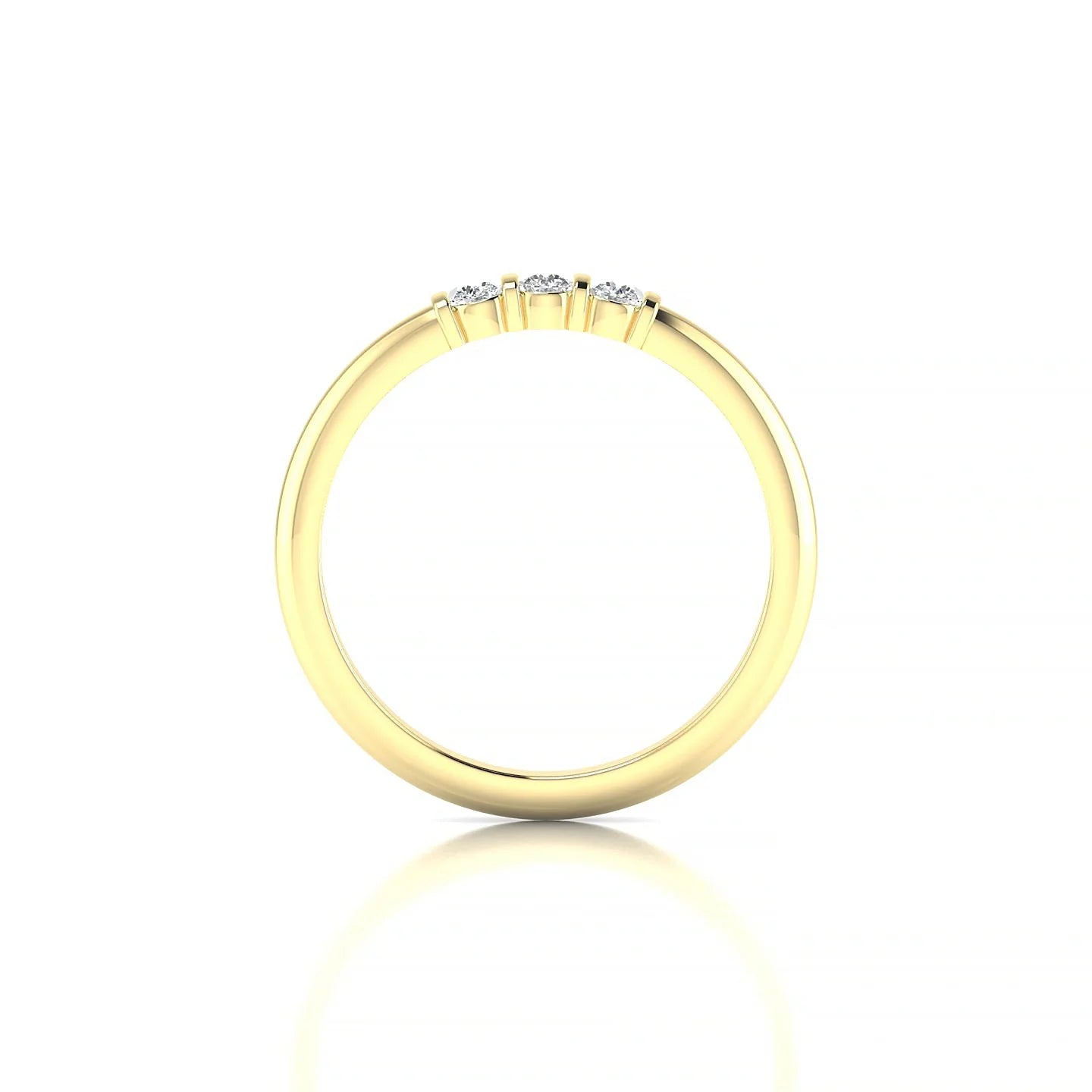 Ridge | 18k Yellow Gold 2.5 mm Round Diamond Ring
