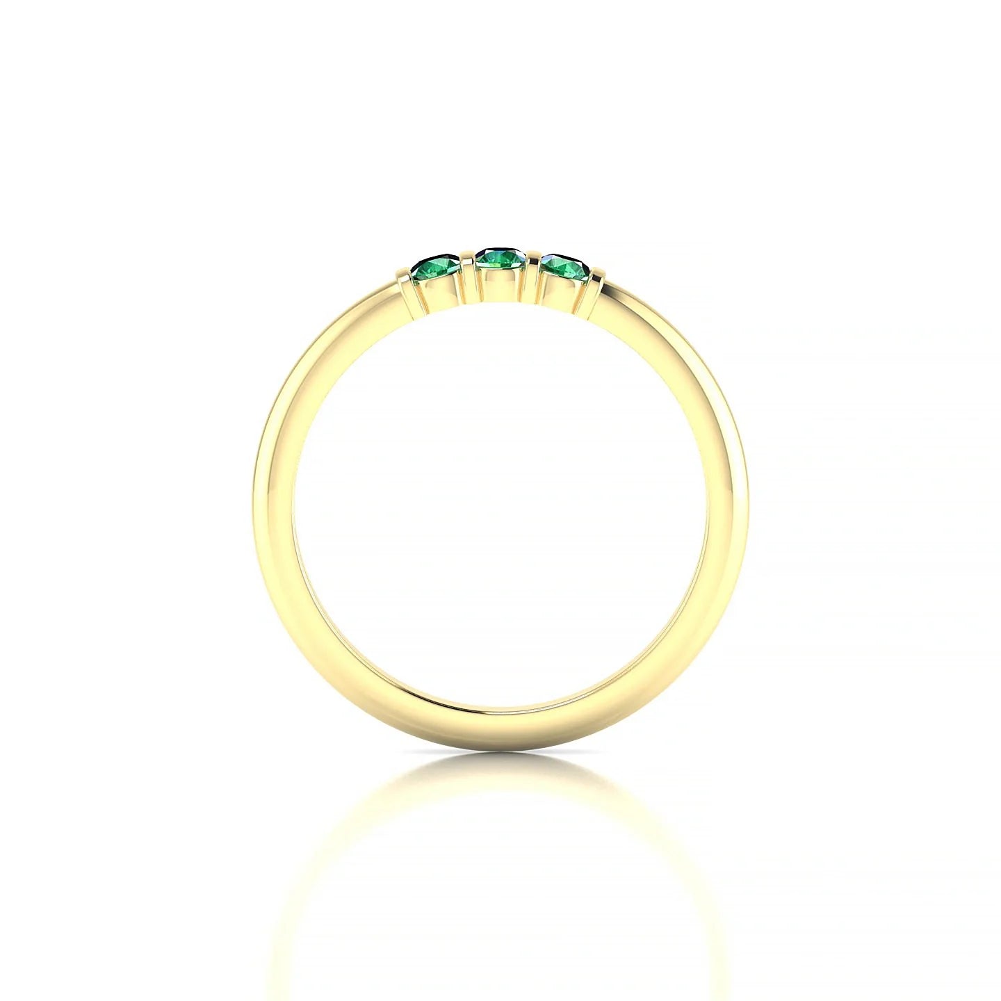 Ridge | 18k Yellow Gold 2.5 mm Round Emerald Ring