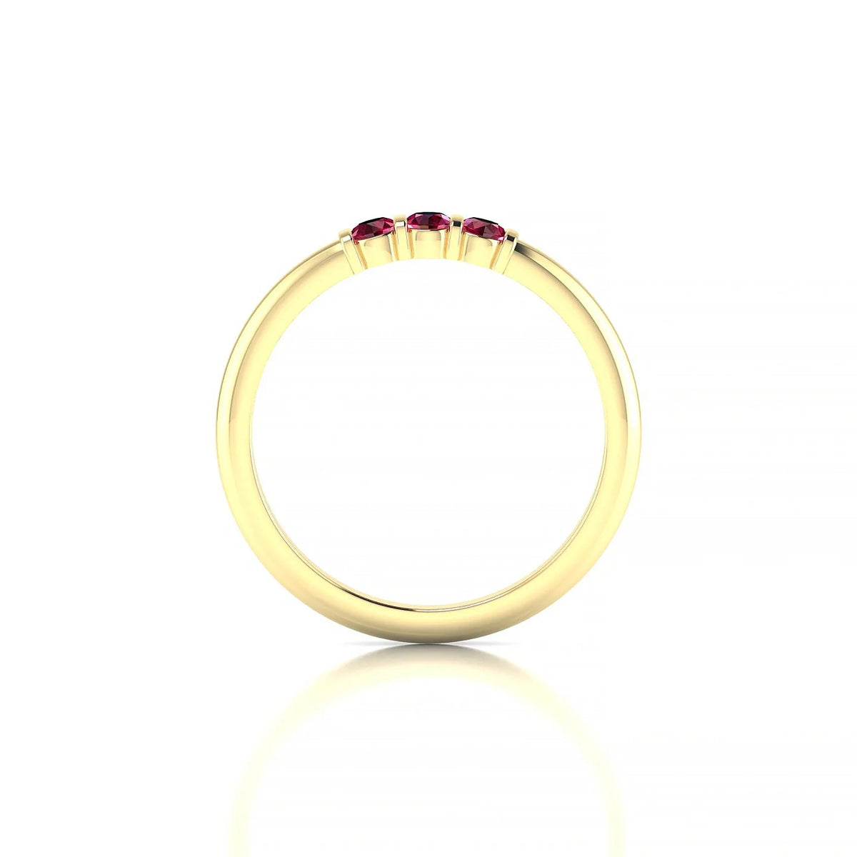 Ridge | 18k Yellow Gold 2.5 mm Round Ruby Ring