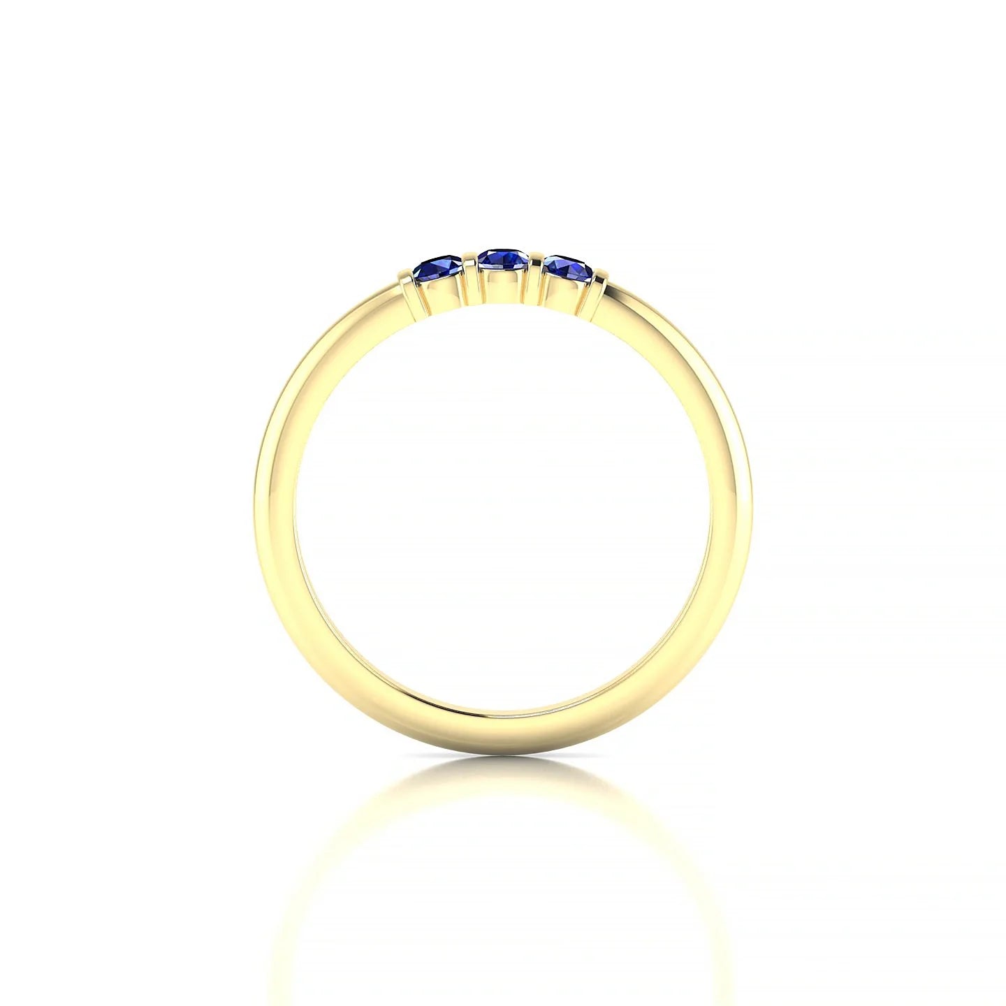 Ridge | 18k Yellow Gold 2.5 mm Round Sapphire Ring