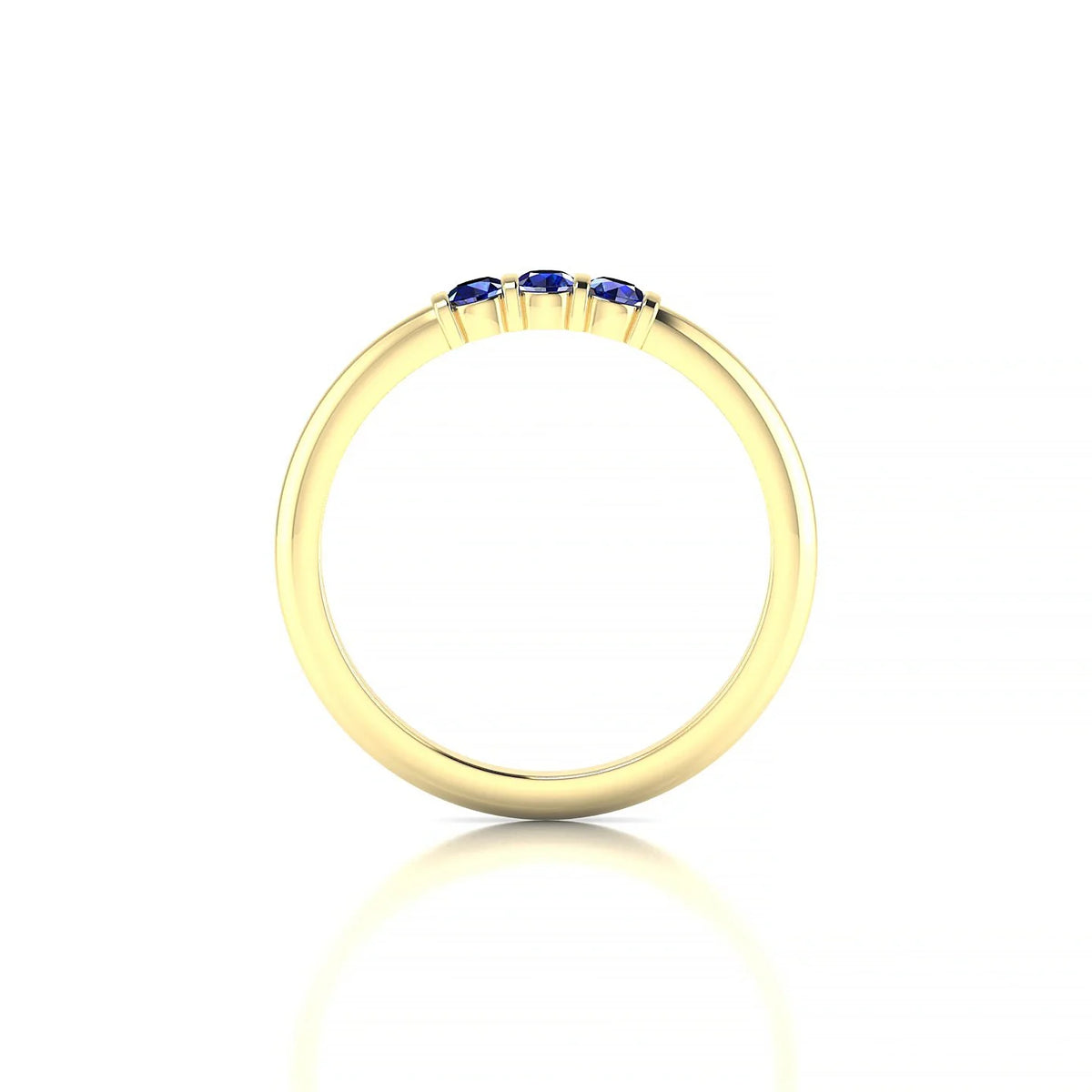 Ridge | 18k Yellow Gold 2.5 mm Round Sapphire Ring