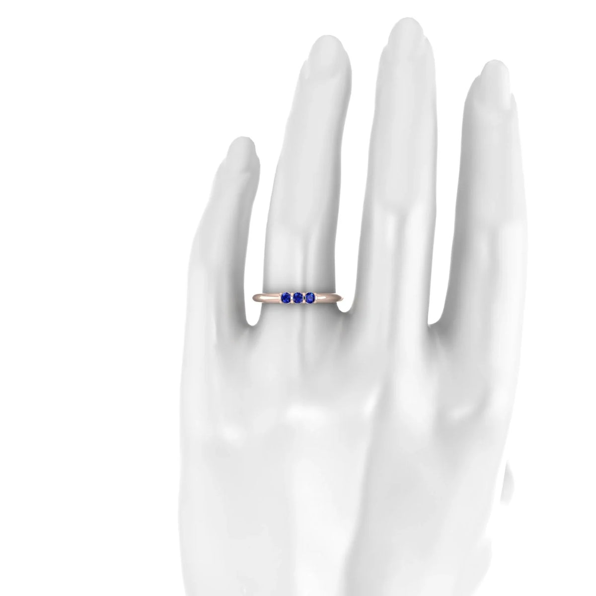 Ridge | 18k Rose Gold 2.5 mm Round Sapphire Ring