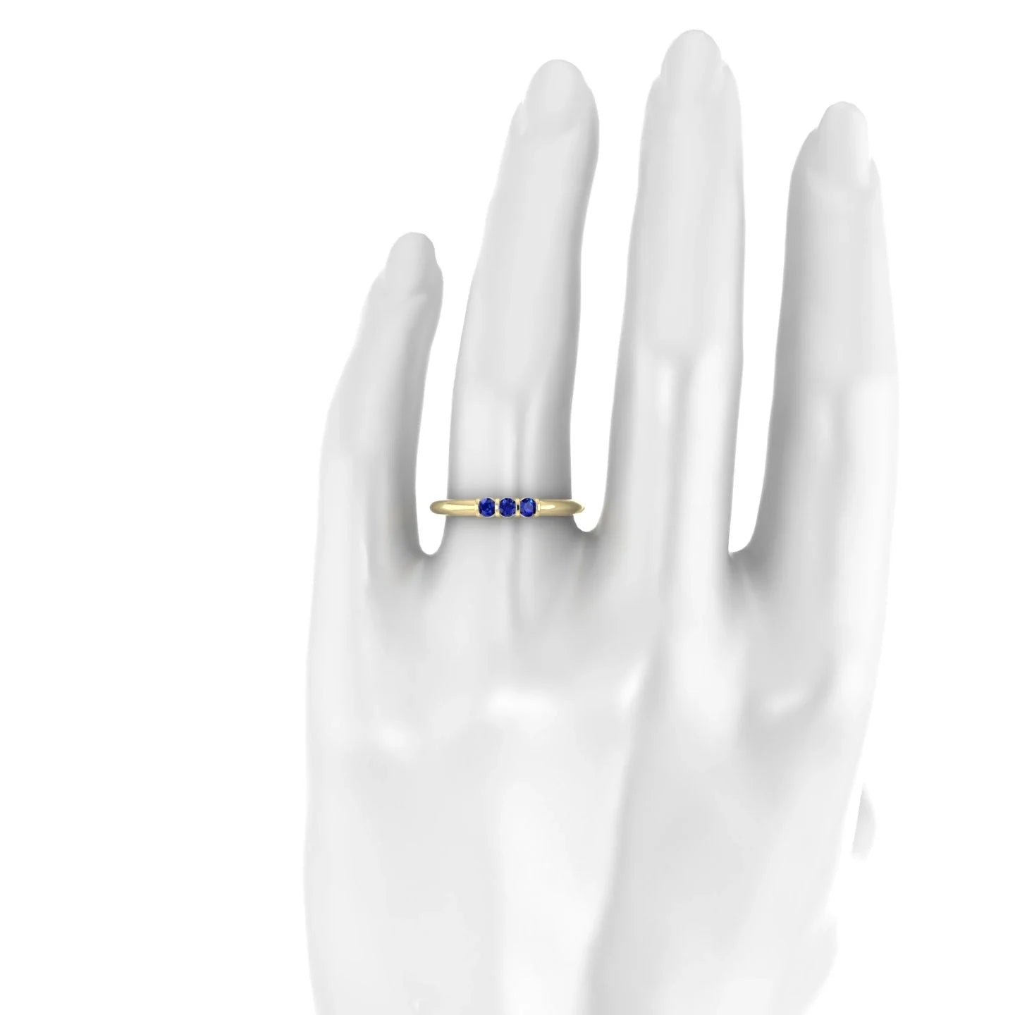 Ridge | 18k Yellow Gold 2.5 mm Round Sapphire Ring