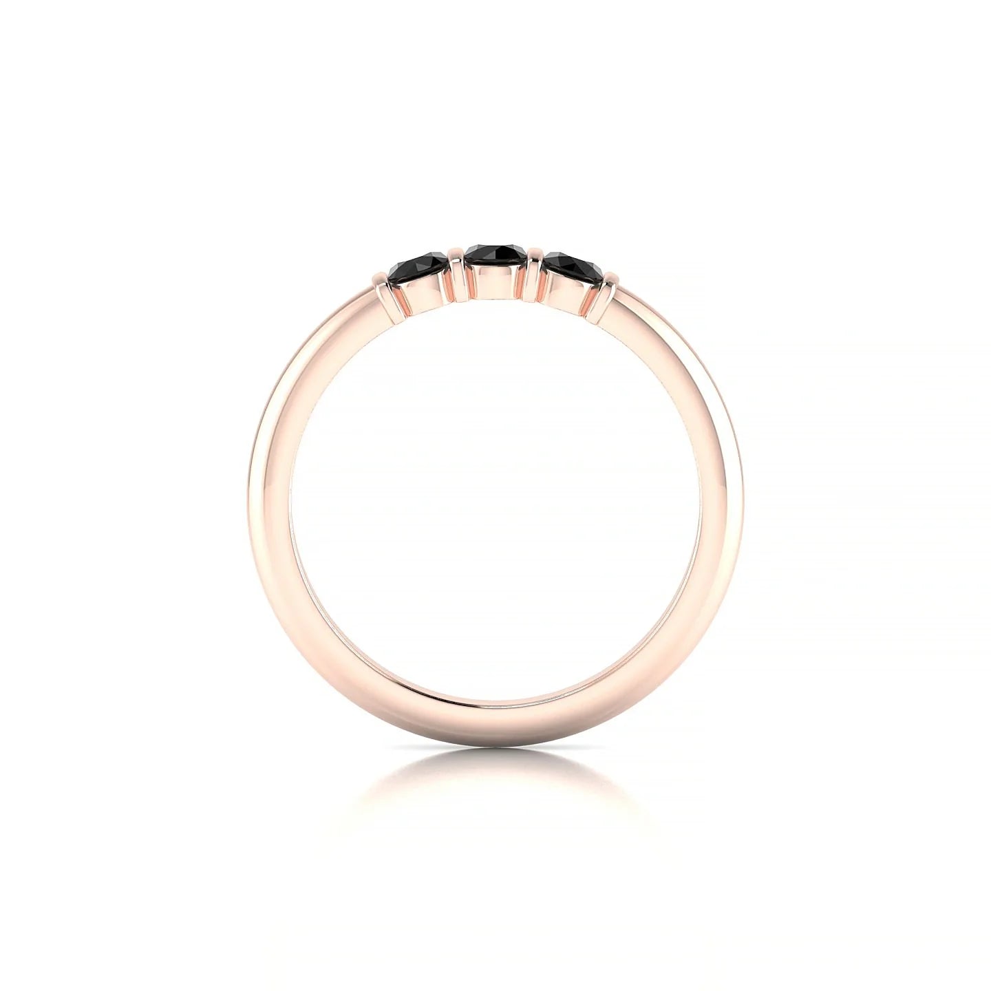 Ridge | 18k Rose Gold 3 mm Round Black Diamond Ring
