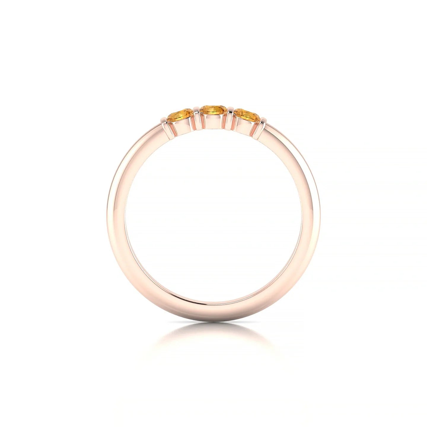 Ridge | 18k Rose Gold 3 mm Round Citrine Ring