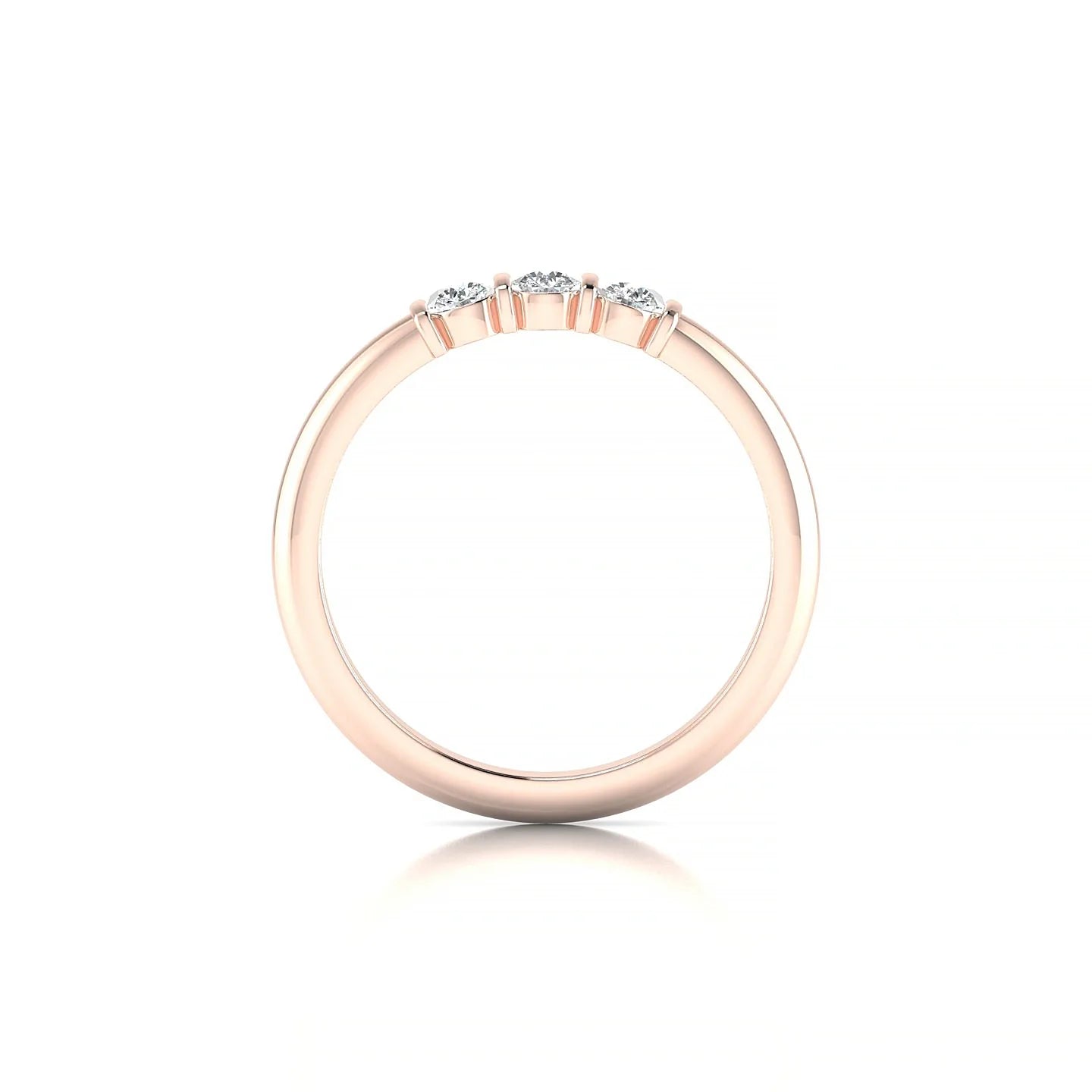 Ridge | 18k Rose Gold 3 mm Round Diamond Ring