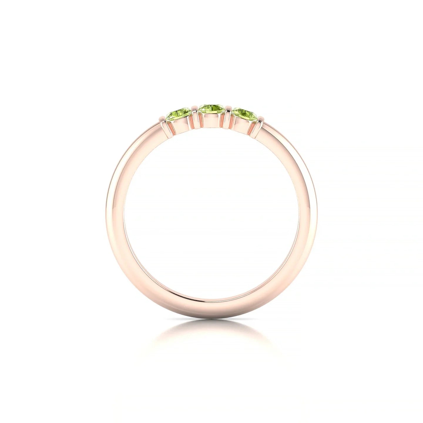 Ridge | 18k Rose Gold 3 mm Round Peridot Ring