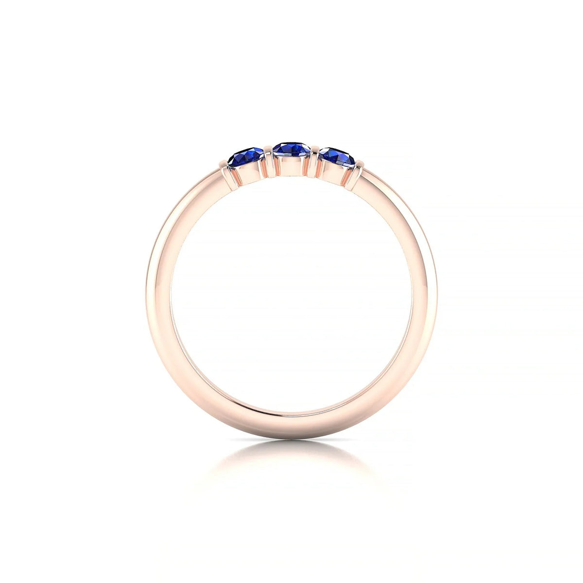 Ridge | 18k Rose Gold 3 mm Round Sapphire Ring