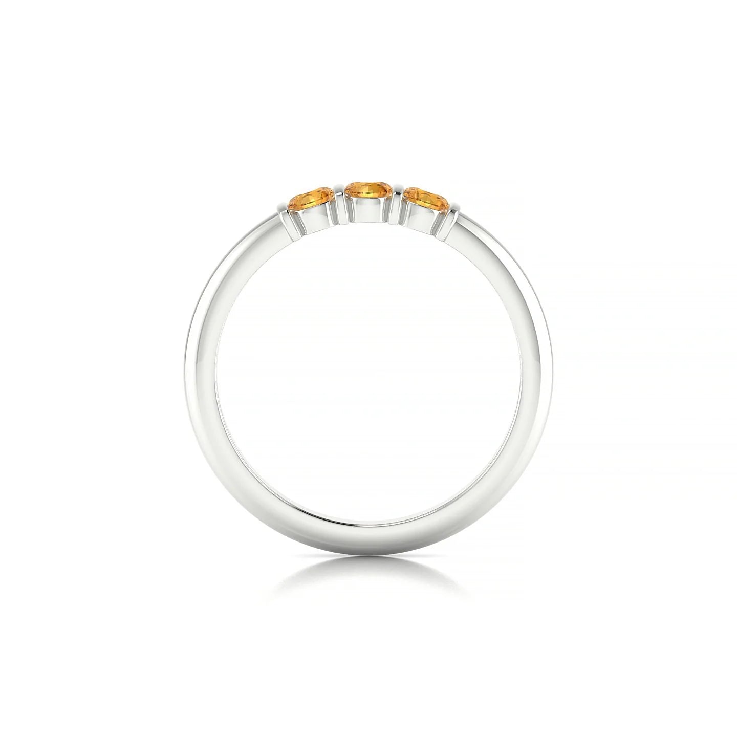 Ridge | 18k White Gold 3 mm Round Citrine Ring