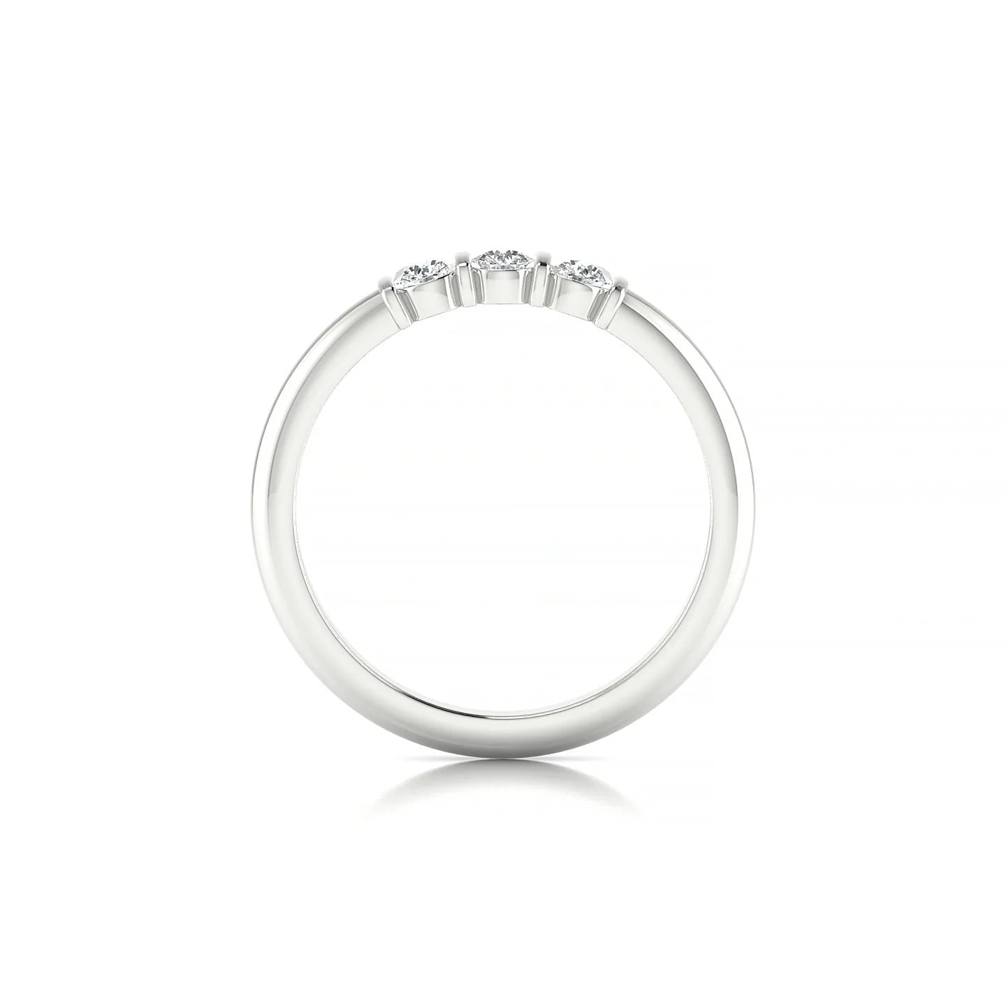 Ridge | 18k White Gold 3 mm Round Diamond Ring