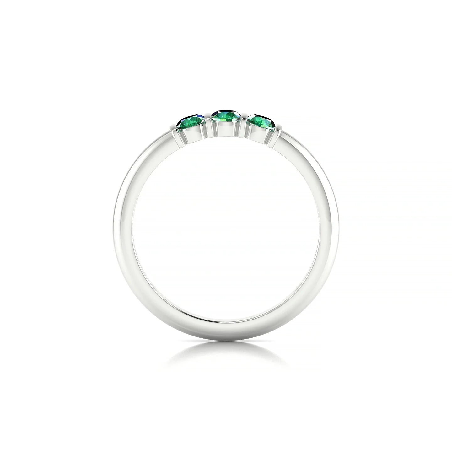 Ridge | 18k White Gold 3 mm Round Emerald Ring