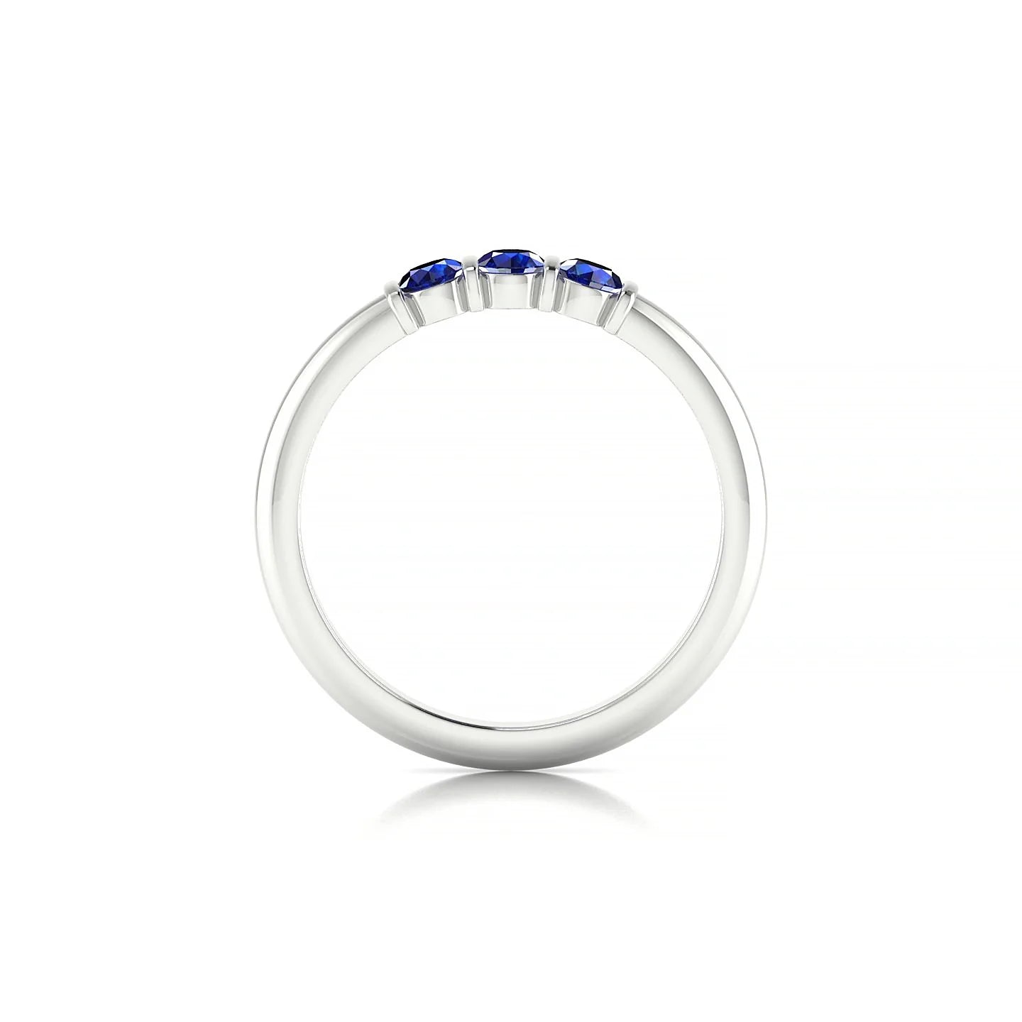 Ridge | 18k White Gold 3 mm Round Sapphire Ring
