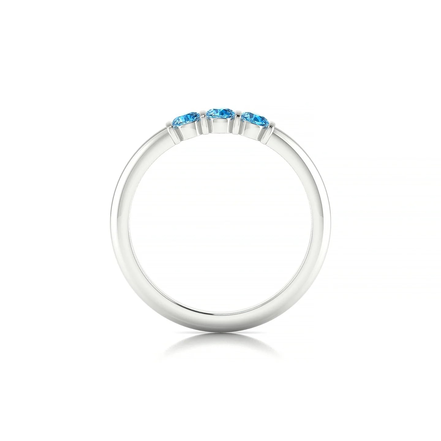 Ridge | 18k White Gold 3 mm Round Topaz Ring