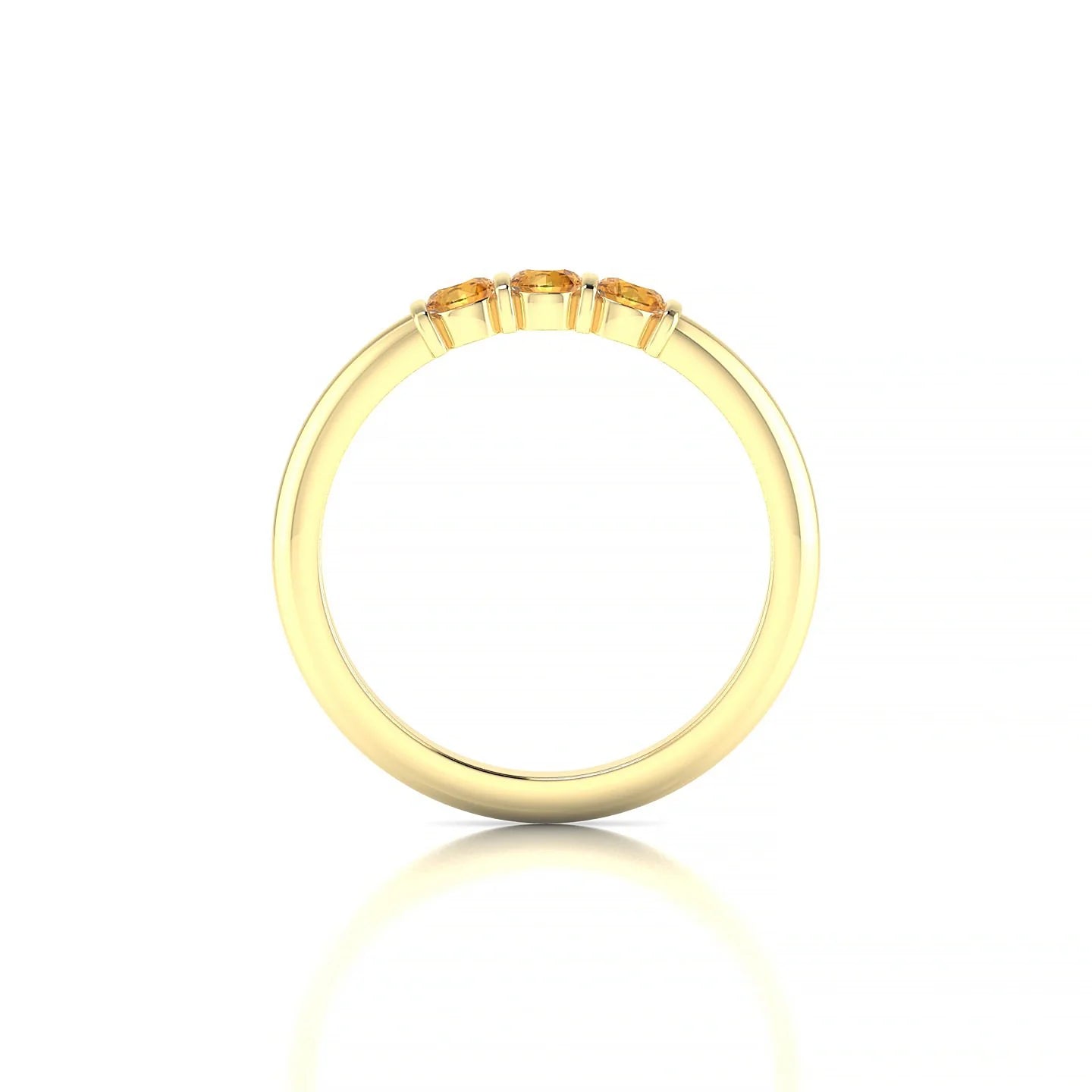 Ridge | 18k Yellow Gold 3 mm Round Citrine Ring