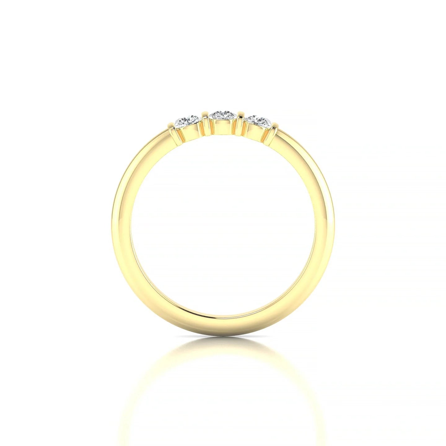 Ridge | 18k Yellow Gold 3 mm Round Diamond Ring