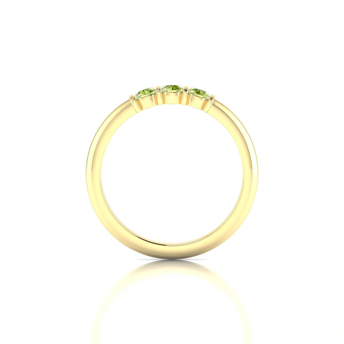Ridge | 18k Yellow Gold 3 mm Round Peridot Ring