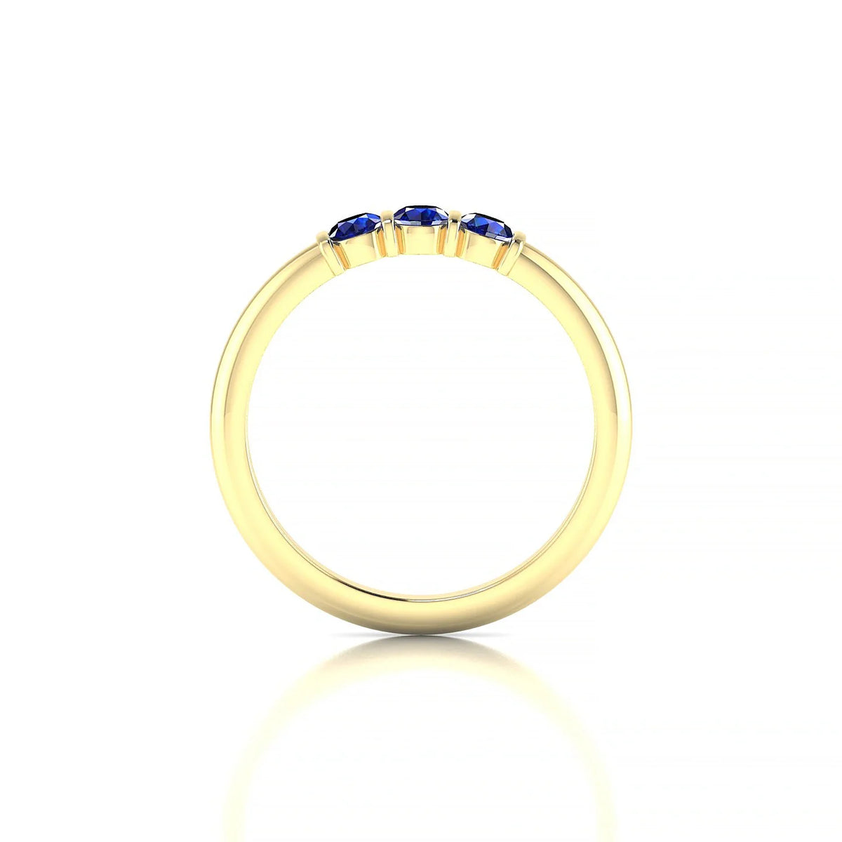 Ridge | 18k Yellow Gold 3 mm Round Sapphire Ring