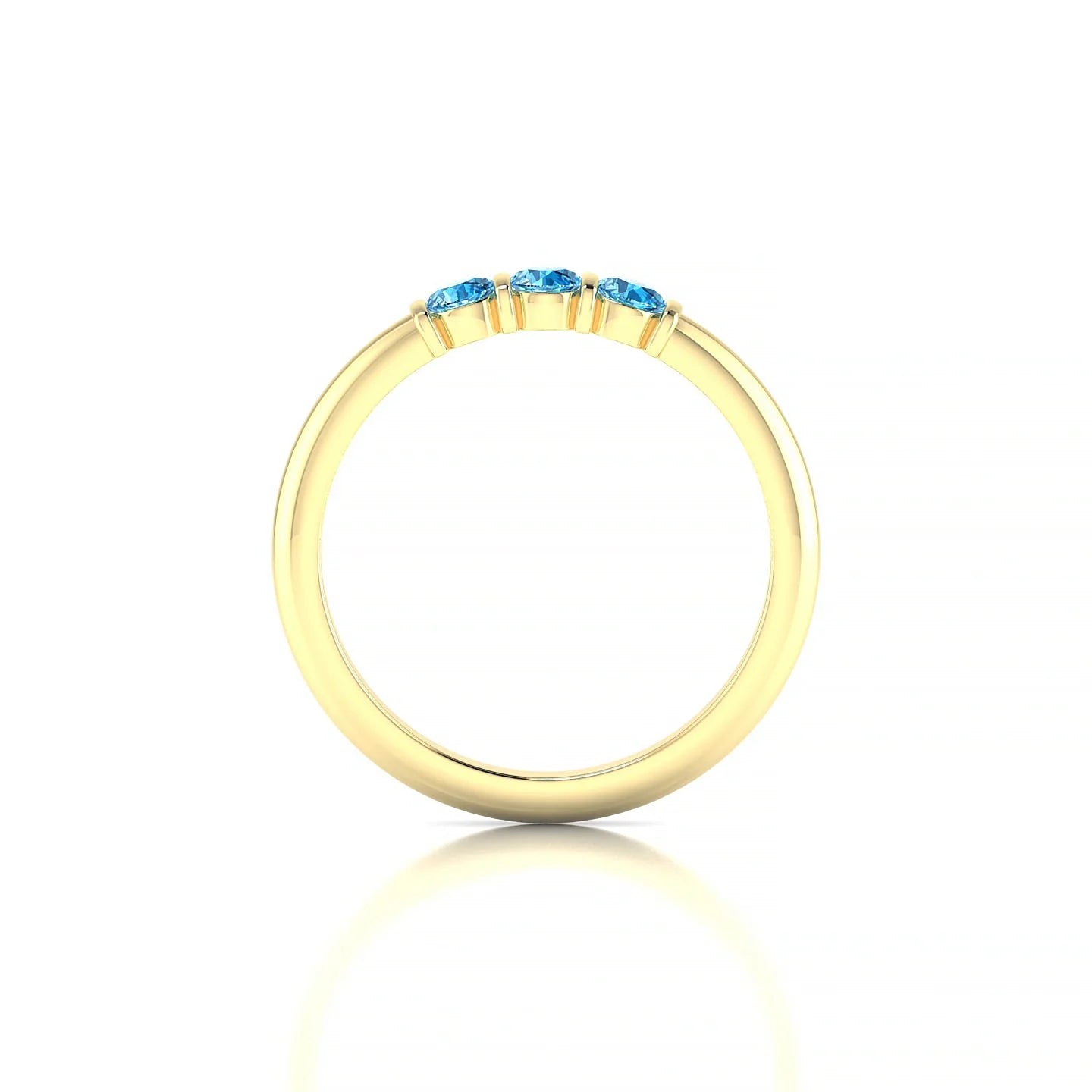Ridge | 18k Yellow Gold 3 mm Round Topaz Ring