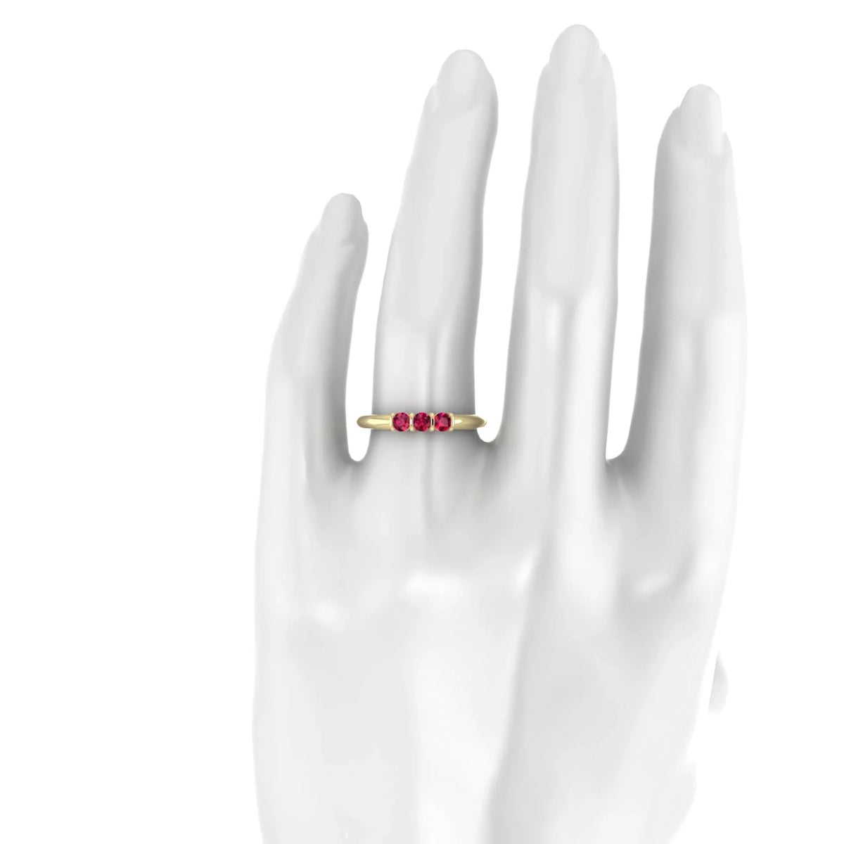 Ridge | 18k Yellow Gold 3 mm Round Ruby Ring