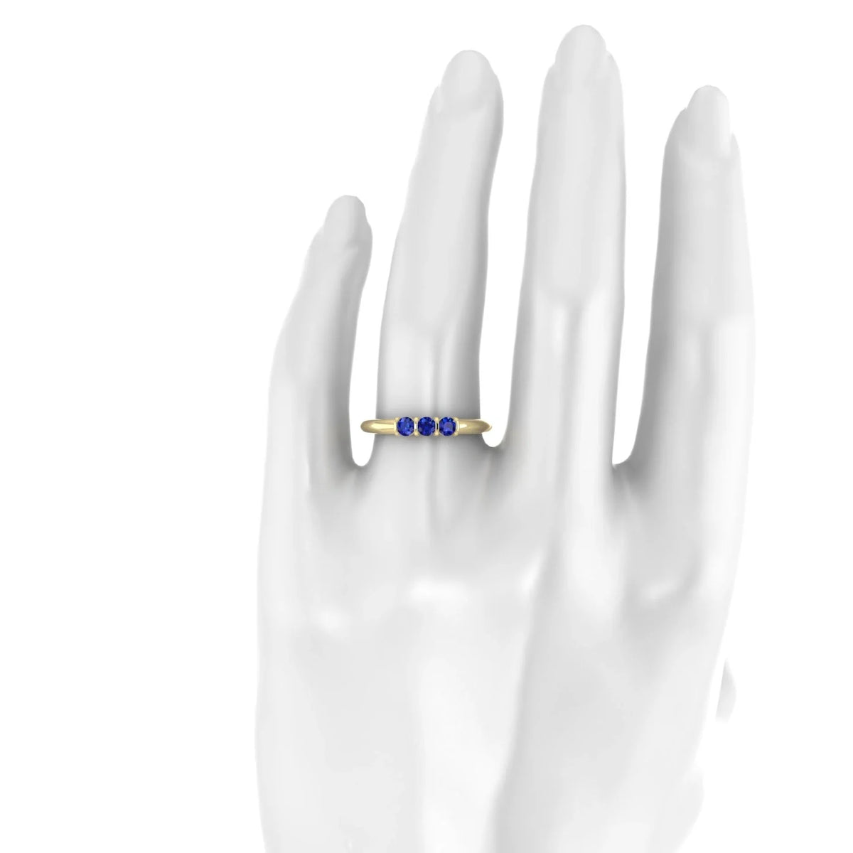 Ridge | 18k Yellow Gold 3 mm Round Sapphire Ring