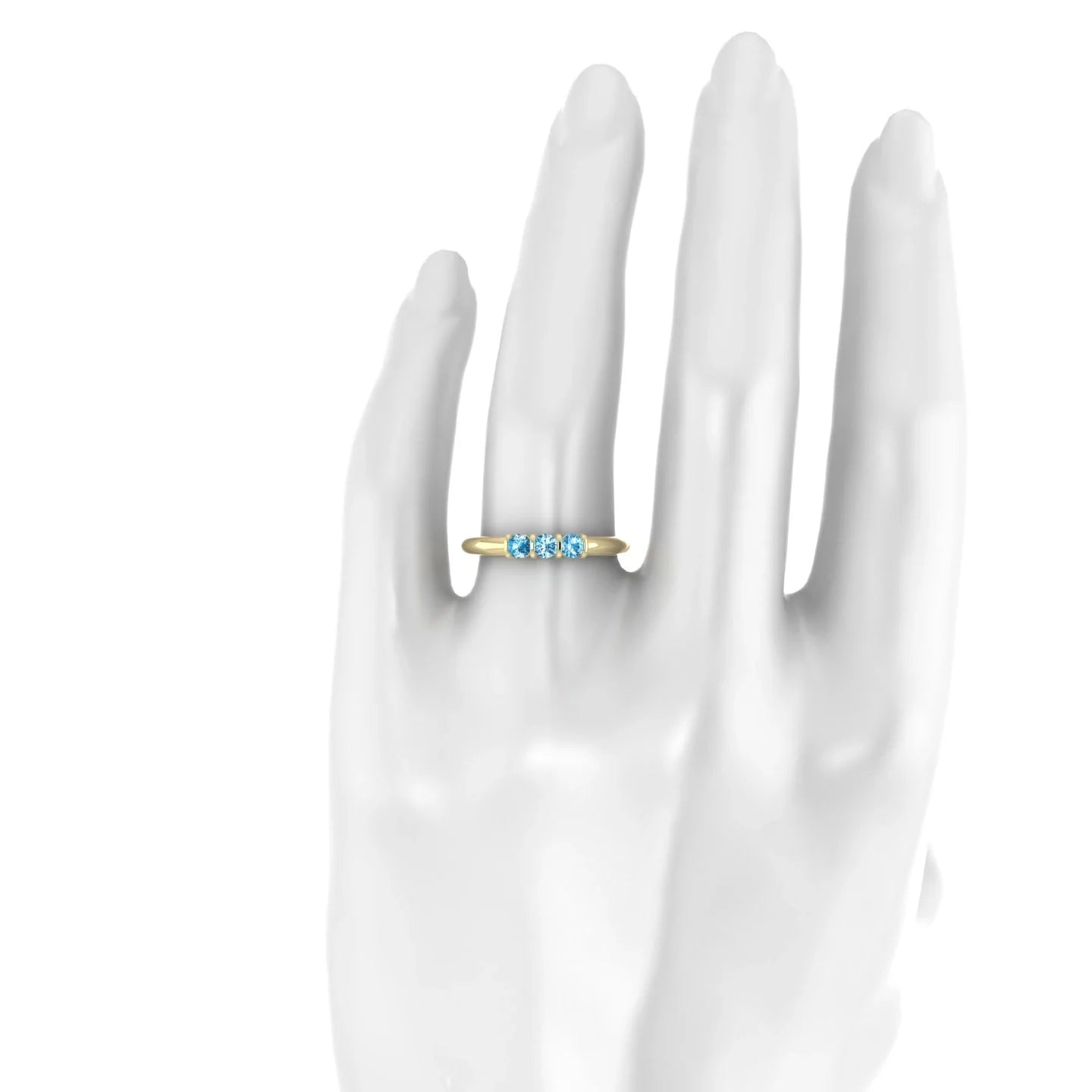 Ridge | 18k Yellow Gold 3 mm Round Topaz Ring