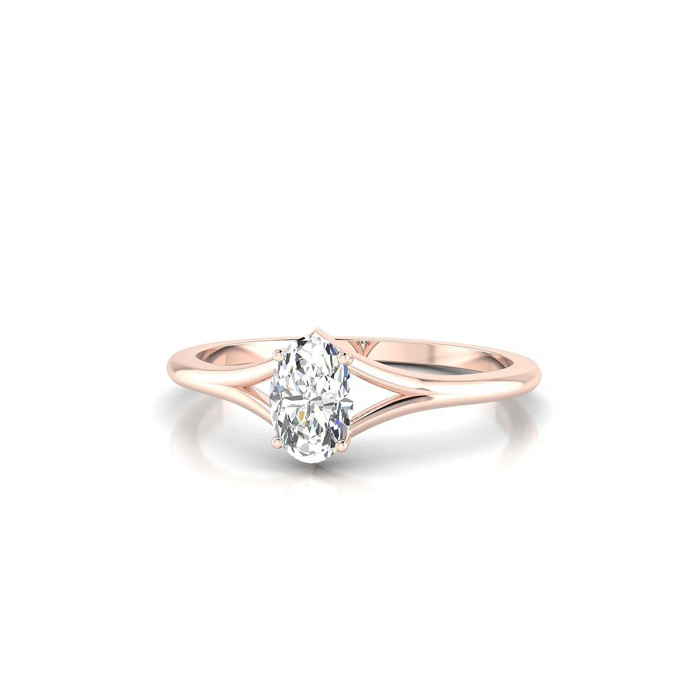 Rise | 18k Rose Gold 6 x 4 mm Oval Diamond Ring