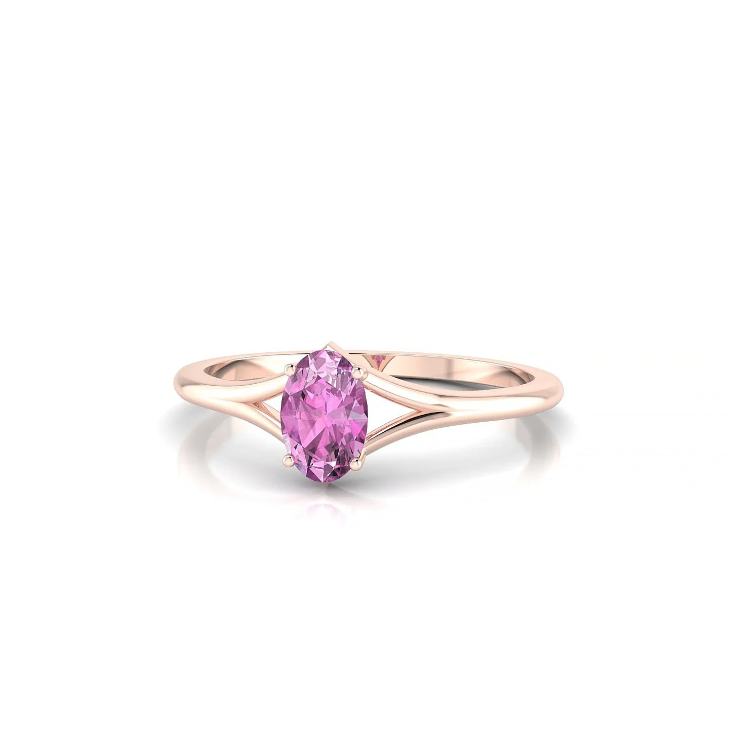 Rise | 18k Rose Gold 6 x 4 mm Oval Pink Sapphire Ring