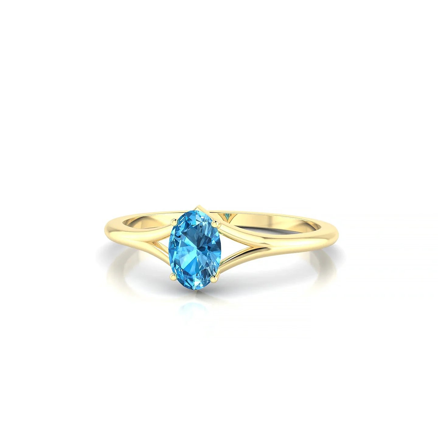 Rise | 18k Yellow Gold 6 x 4 mm Oval Topaz Ring