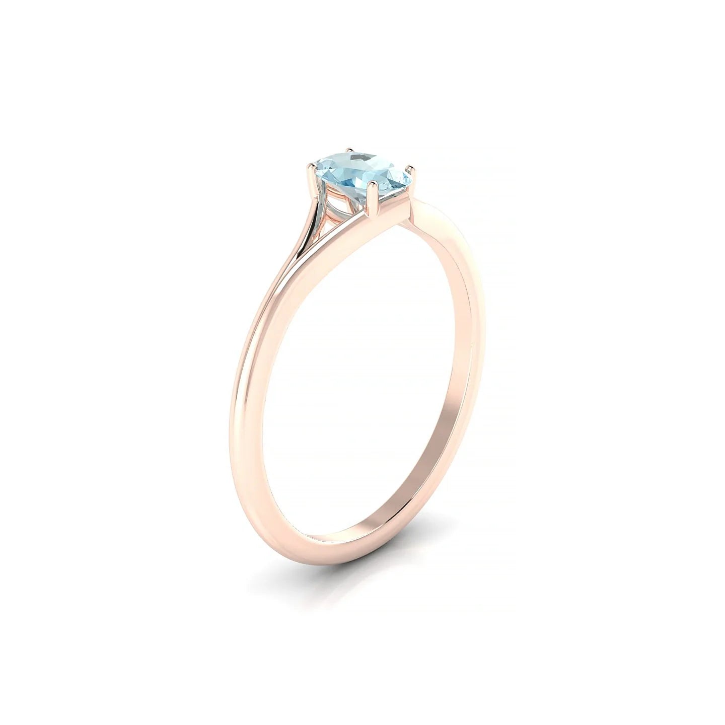 Rise | 18k Rose Gold 6 x 4 mm Oval Aquamarine Ring