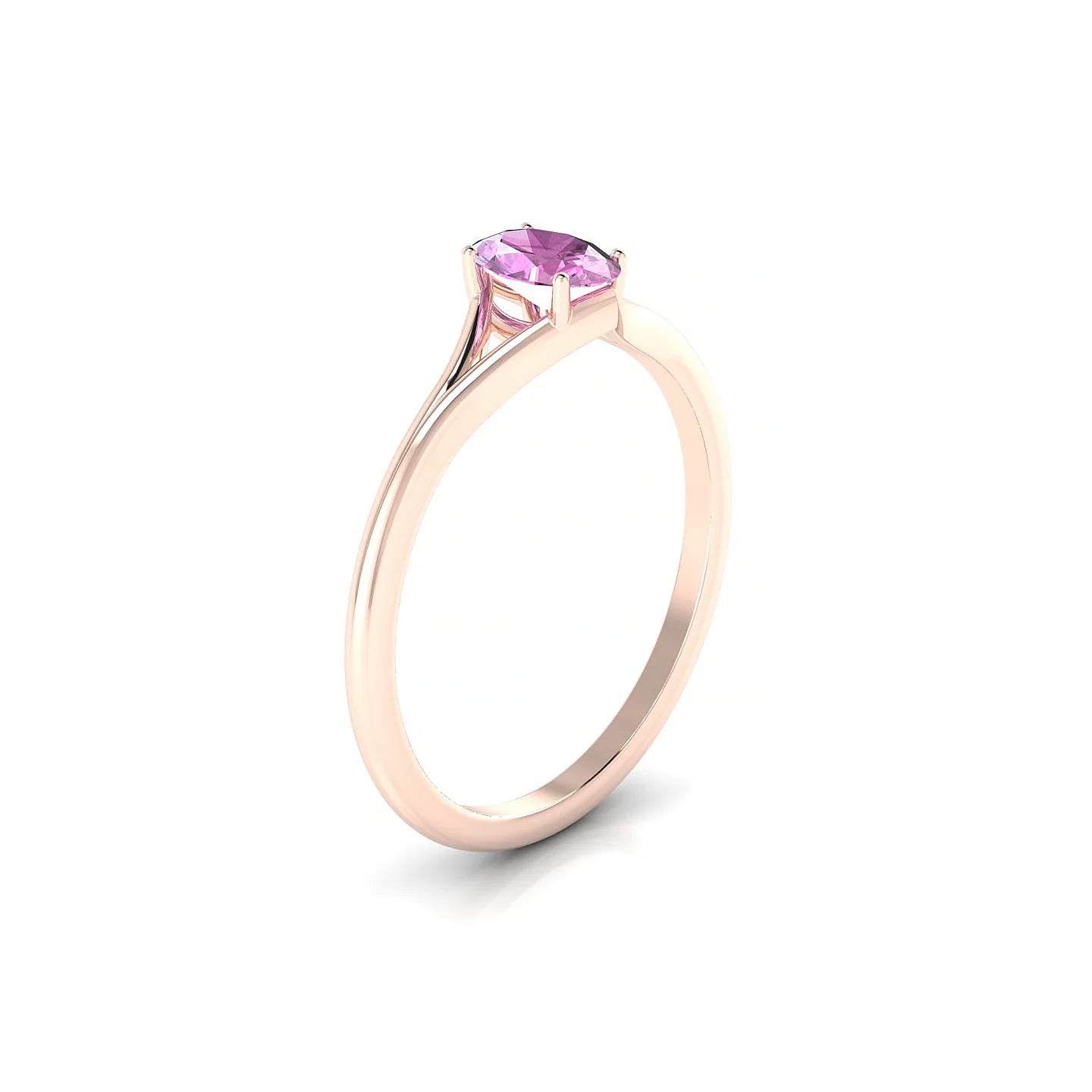 Rise | 18k Rose Gold 6 x 4 mm Oval Pink Sapphire Ring