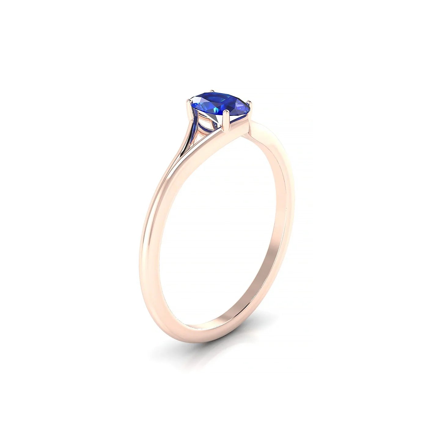 Rise | 18k Rose Gold 6 x 4 mm Oval Sapphire Ring