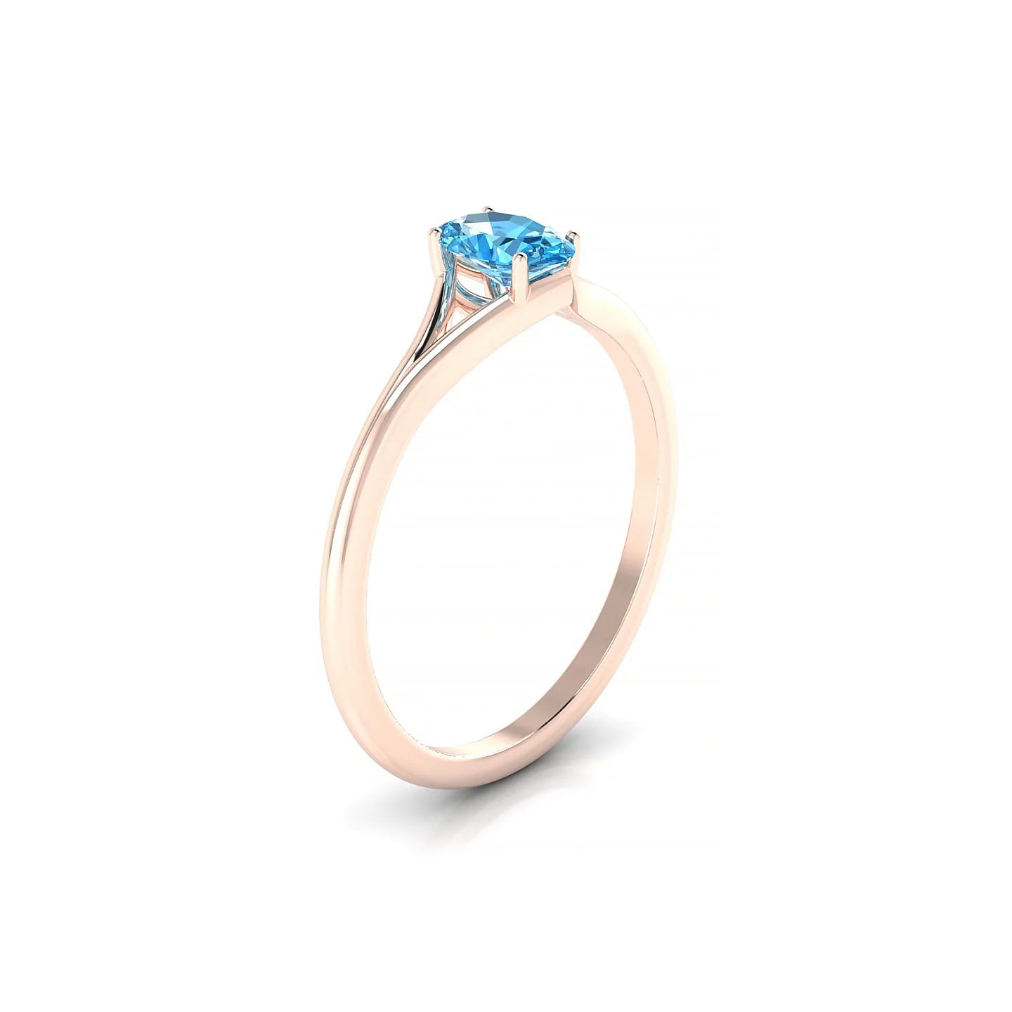 Rise | 18k Rose Gold 6 x 4 mm Oval Topaz Ring