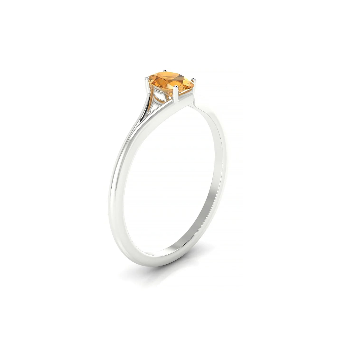 Rise | 18k White Gold 6 x 4 mm Oval Citrine Ring