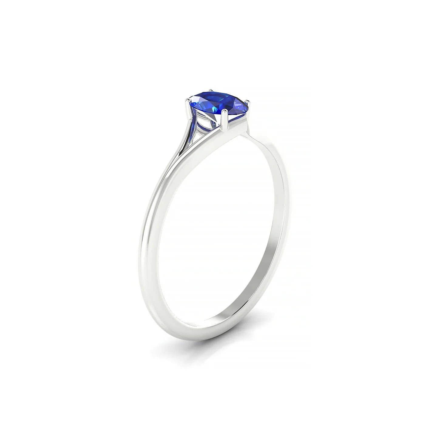 Rise | 18k White Gold 6 x 4 mm Oval Sapphire Ring