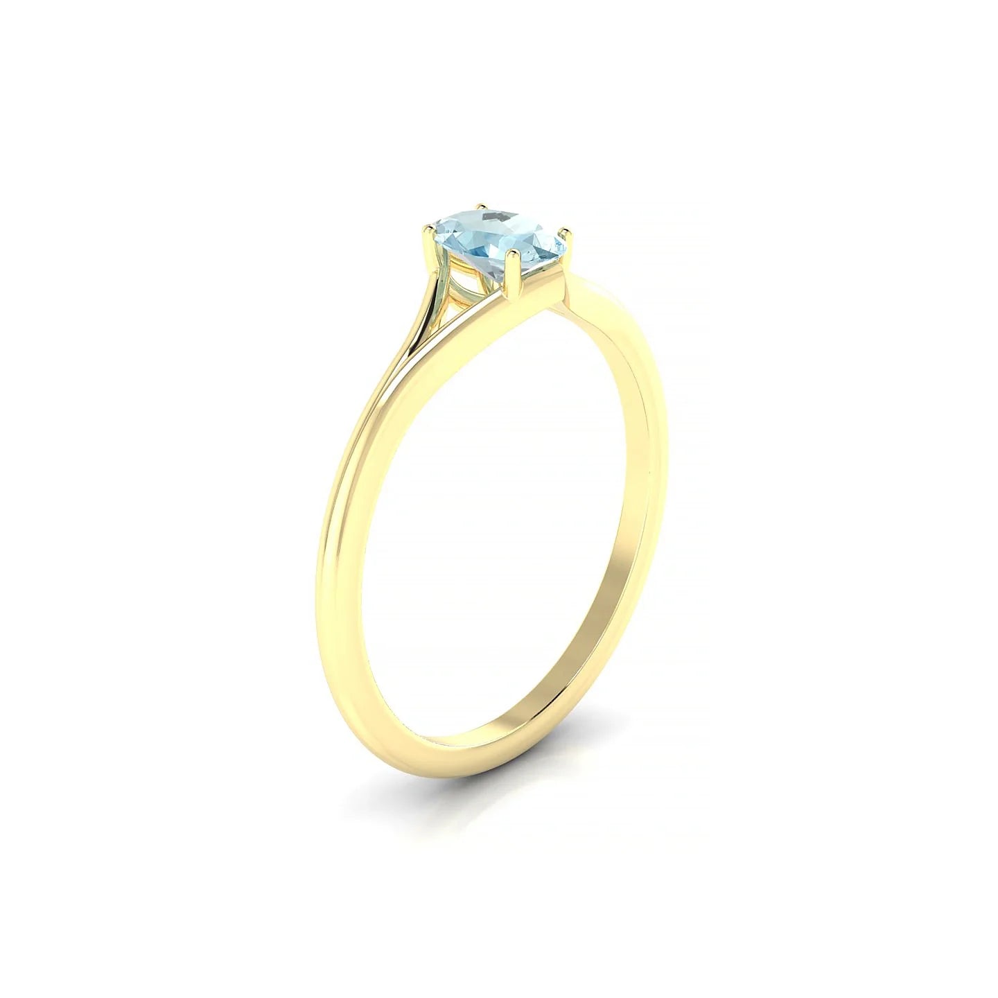 Rise | 18k Yellow Gold 6 x 4 mm Oval Aquamarine Ring