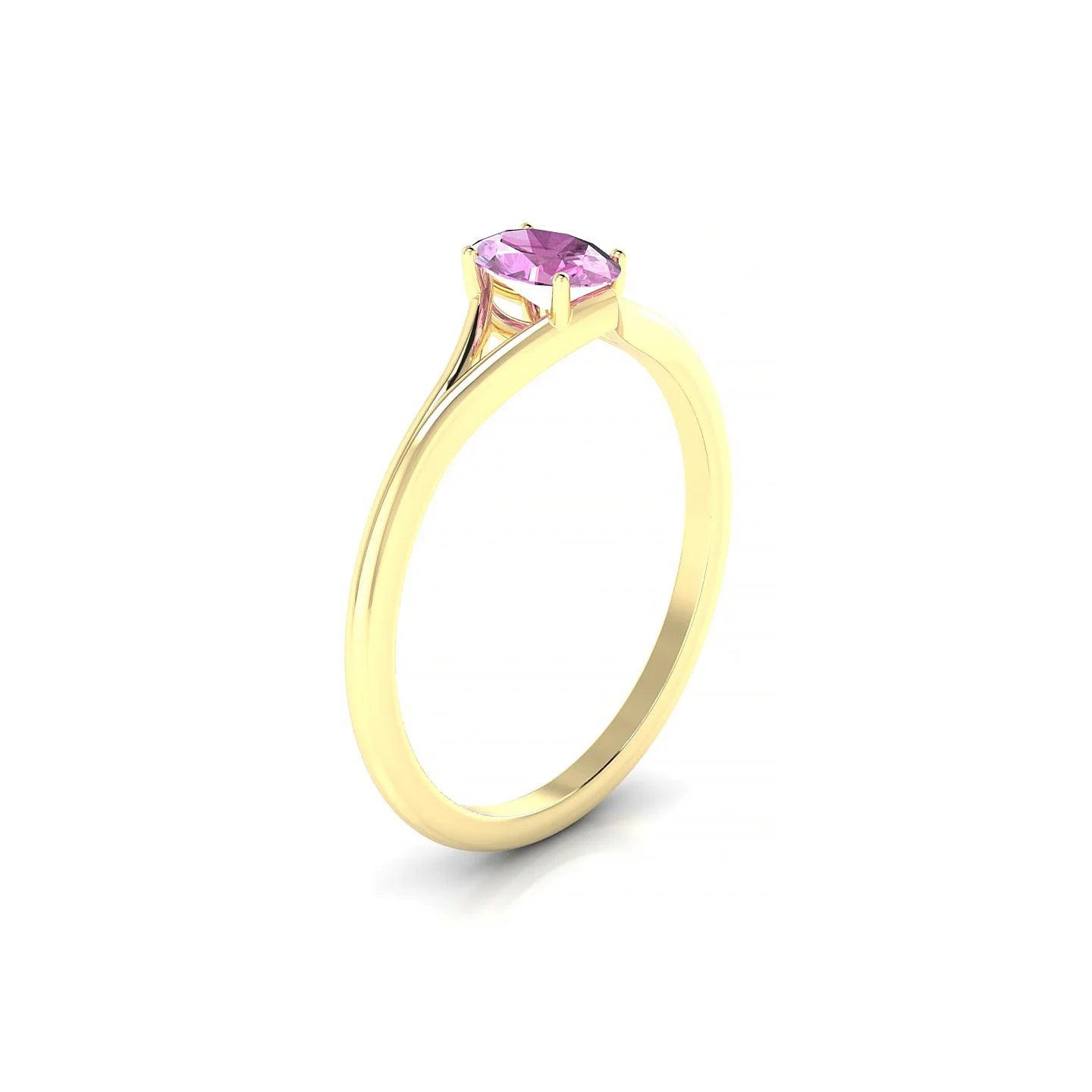 Rise | 18k Yellow Gold 6 x 4 mm Oval Pink Sapphire Ring