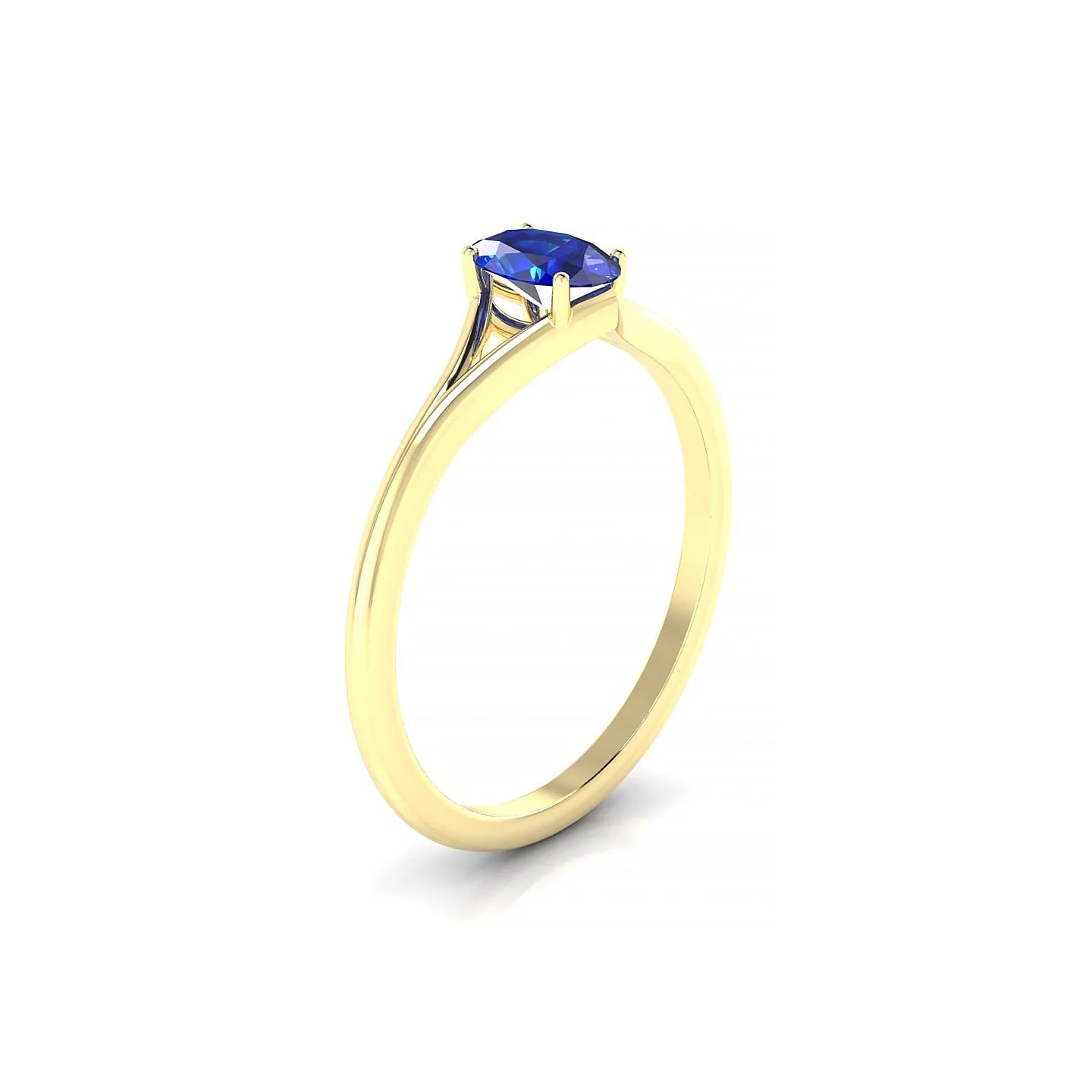 Rise | 18k Yellow Gold 6 x 4 mm Oval Sapphire Ring